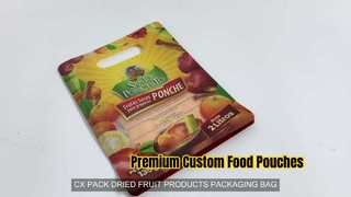 ジッパーとハンドル付きのカスタム平底食品ポーチ