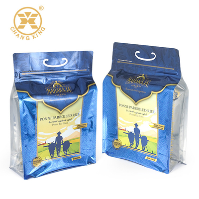 Eight Side Seal Printed Portable Ziplockk  5 Kg Rice Bag Transparent