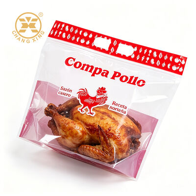 Custom Printed Anti-Fog Roast Chicken Packaging Bags with Zipper and Customizable Micro Vent Holes Heat Resistant Up to 120°C