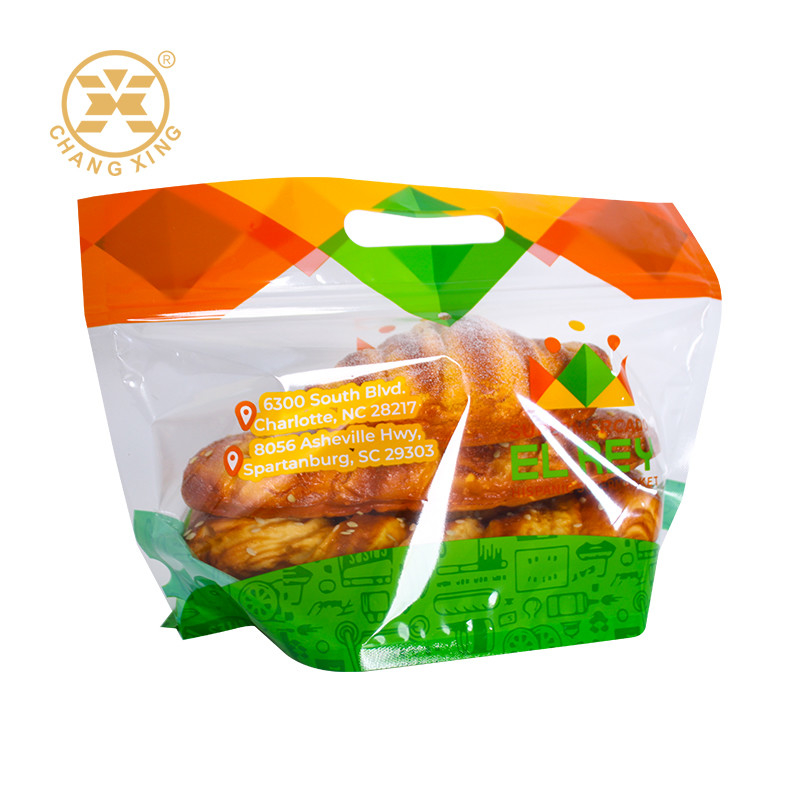 Custom Printed Good Moisture Proof Bakery Bread Packaging Bags With Clear Window Mini Cake Food Candy Pouch Cookie Packaging