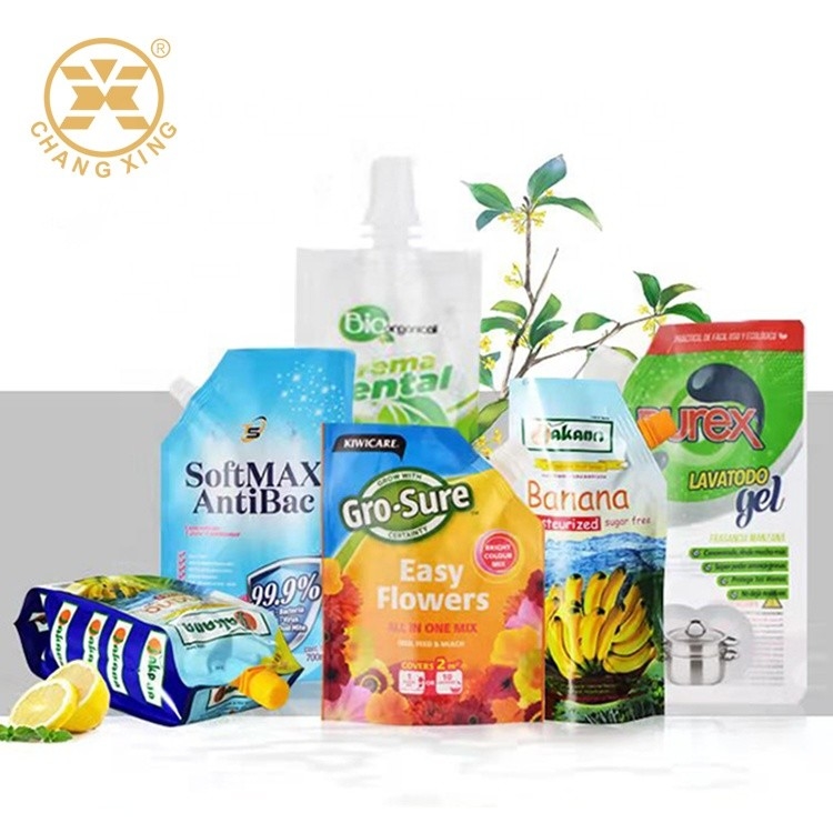 150ml 1L 5L Beverage Detergent Packaging Pouch Reusable Plastic Drink Bag With Spout SGS