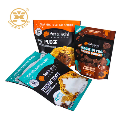 カスタムプリント クッキー スタンドアップ ポケット チョコレートチップ ザイパー 食品包装袋 チョコレートチップ クッキー包装袋