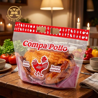 カスタム印刷された防曇ローストチキン包装袋（ジッパー付き、カスタマイズ可能なマイクロベント穴付き）
